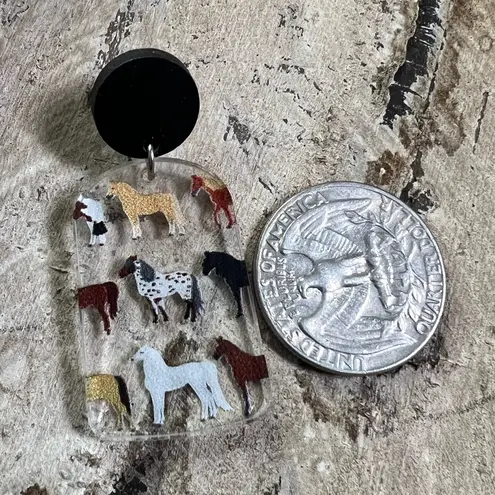 Handmade Horse Pattern Earrings | Boho Western Acrylic Jewelry