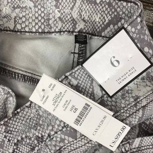 White House | Black Market Animal Snake Python Print Gray Skinny Ankle Jeans From WHBM NEW 6