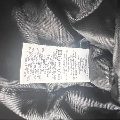 Dorothy Perkins Black Faux Fur Lined Hooded Zip Up Vest Size Medium