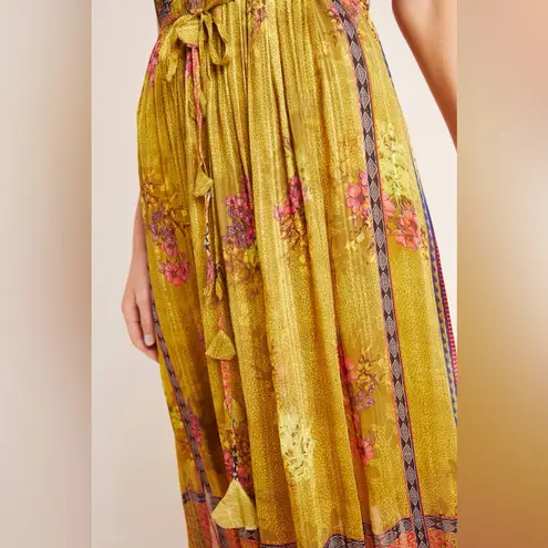 Anthropologie Anthro BHANUNI Citron Embroidered Maxi Dress Size 2X
