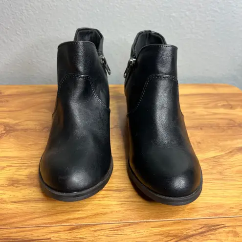 Sun + Stone Abby Short Ankle Boot Bootie Womens Size 5 Black Faux Leather NEW