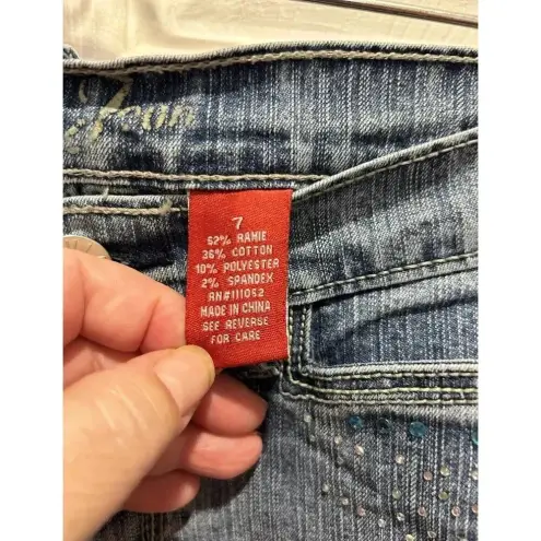 Vanilla Star Jeans Vintage Y2K Vanilla Star Rhinestone‎ Embellished Flare Jeans Women’s Size 7