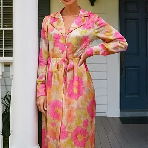 Vanity Fair Rare 1960s-70s Dressing Gown Button Dress Robe Sz 14