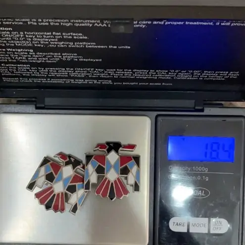 Indian Lore Genuine Copper Porcelain Enamel Inlaid Thunderbird Clip On Earrings - Image 9