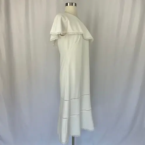 Ralph Lauren  Women's Cocktail Dress Size 8 Ivory White One Shoulder A-Line Midi