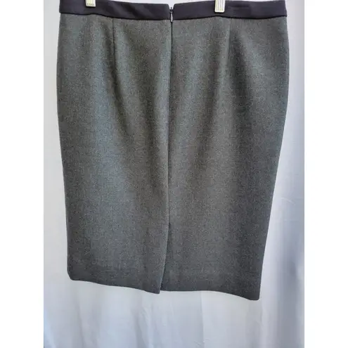 J. Crew Women's The Pencil Skirt Size 10 Gray Navy Color Block Wool Blend Blue
