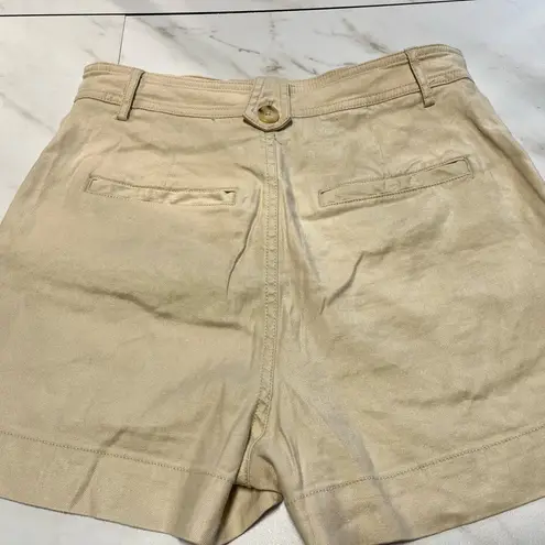 Maeve By Anthropologie High Rise A Line Beige Linen Blend shorts size 4