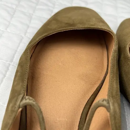 Madewell The Greta Ballet Flat Mule in Spiced Olive Suede Green Size 9.5