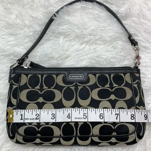Coach y2k  Black Signature Canvas Mini Purse / Wristlet with Card Slots - Image 12