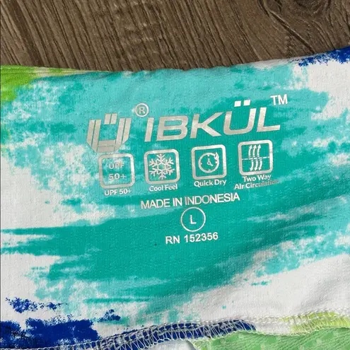 IBKUL Matilda Watercolor Golf Skirt Skort Turquoise Blue Green Size Large