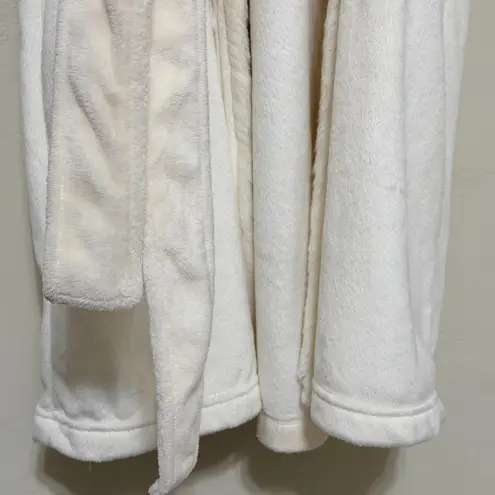 Pottery Barn Bath Robe Womens Large Ivory Cream Faux Fur Luxurious Mob Wife