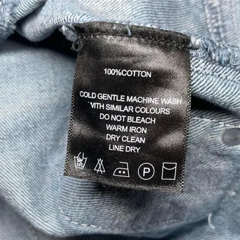 Maniere De Voir Manière De Voir Light Wash Cargo Jeans Size 10 High Rise 100% Cotton