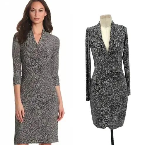 Norma Kamali KAMALIKULTURE by Parched Alligator Grey Faux Wrap Dress Size XS