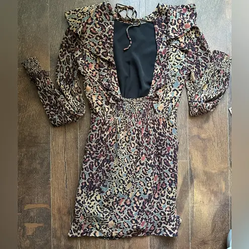 ALLSAINTS Elodie halftone dress in burgundy