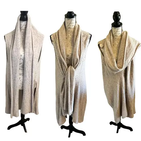 Brochu Walker Oatmeal Sweater Wrap Knit Vest Size S