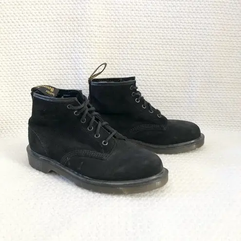 Dr. Martens  Vintage Black Suede England Desert Oasis Combat Boots 6 Eye 6 UK