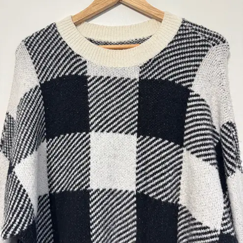 Abercrombie & Fitch  Checkered Sweater Size Medium Black White Oversized - Image 4