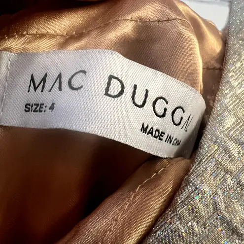 Mac Duggal Gold Square Neck Sleeveless A Line Midi Dress Size 4 NWT C6