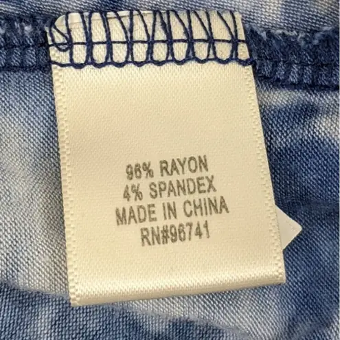 Self E Small Blue and White Rayon Short Sleeve Tye Dye T