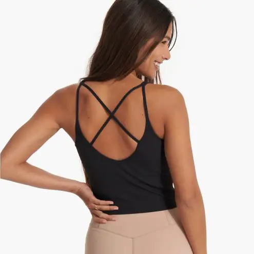 Vuori Rib Crop Black Tank Small