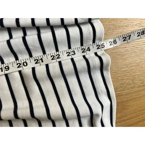 Elle Brand Women's Black/White Striped Circle Skirt Front Pleats Size XL