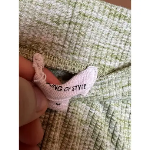 Song of Style Ribbed Emmett Pants in Green Heather Sz. M Size M