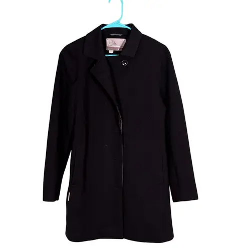 Icebreaker Coastal Merino Wool Full Zip Button Jacket Pea Coat Black Size M Size M