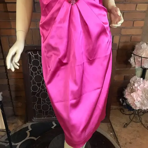 David Meister PINK STRAPLESS BEADED COCKTAIL DRESS (10)