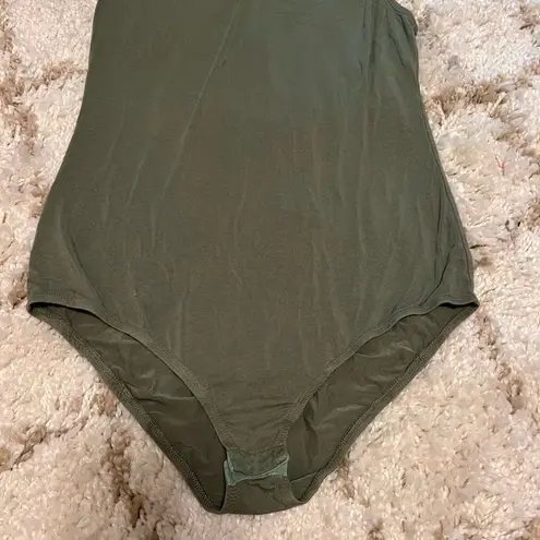 BKE Olive Green V-Neck Bodysuit by Red size large