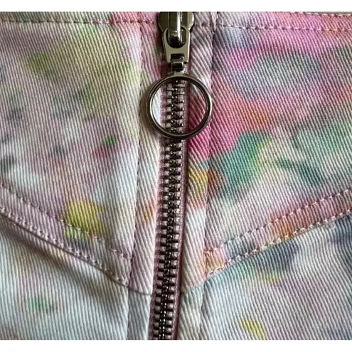 For Love & Lemons Womens Smythe Hot Shorts Cotton Candy Tie Dye Size L Pink Size L