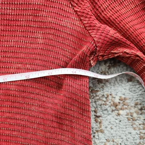 Able Waffle Knit Cold Shoulder Long Sleeve Dress Red Small