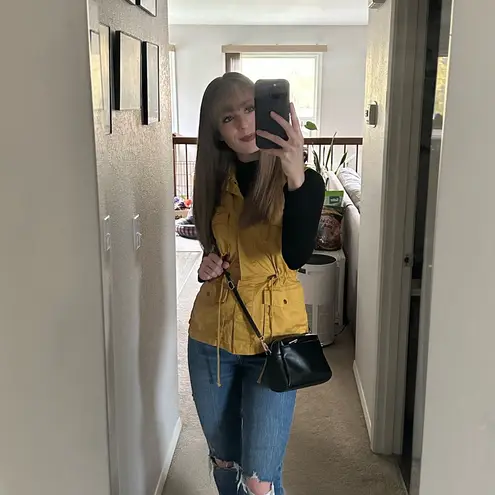 Love Tree  Yellow Hooded Button Up Vest Small - Image 5