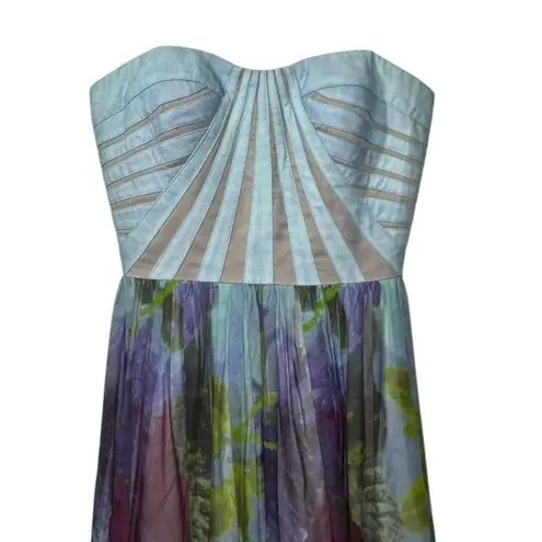 Aidan Mattox Mini Dress Women 0 Corset Silk Floral Fit&Flare Cocktail Fairy Y2K