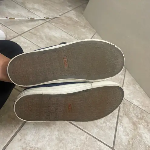 Taos Women's US 8.5 Blue Canvas Casual Slip On Mule Sneakers Comfort Shoes