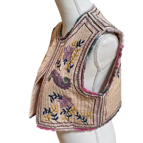 ZARA  Floral Embroidered Vest NWT S