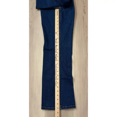 Denim and Company Bootcut Jeans 6P Blue Denim Dark Stretch Mid Rise mom Jean