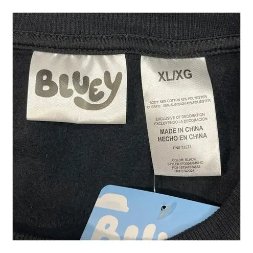 Bluey Official Character Sweatshirt Cartoon Animation Fan Merchandise XL NWT Blue