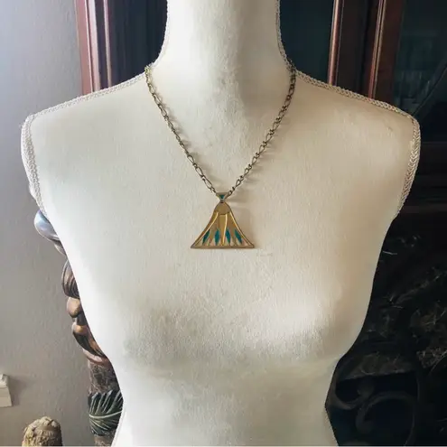 Vintage 70s Metropolitan Museum of Art Egyptian revival pendant on chain