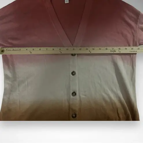 J.JILL Sunset Ombre Dip Dyed Button Up Cardigan Small | EUC Pink
