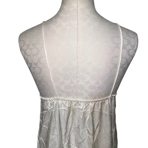 Gilligan & O'Malley Vintage Cream Satin Lace Sleeveless Maxi Slip Dress Small