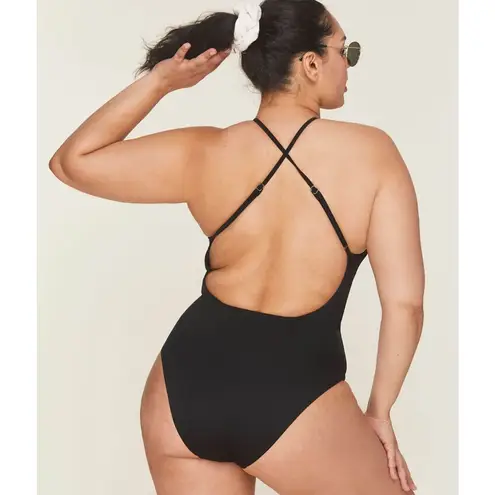 ANDIE Swim The Asbury Eco Nylon One Piece Swimsuit in Black L NWT