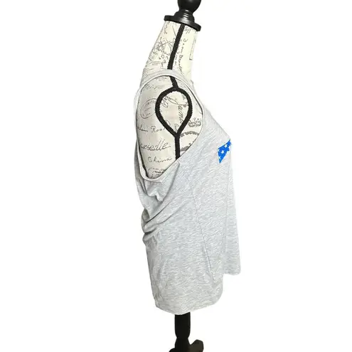 Next Level Apparel Maryland State American Flag Women's Racerback Tank Top US Pride Gray Size XXL