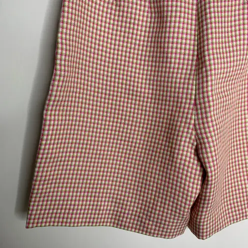 Alexa Chung High Waisted Plaid Womens Long Shorts US 6 Pink