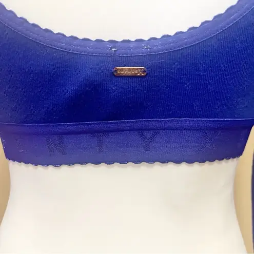 SAVAGE x Fenty NWT Jersey Knit Pointelle Long Sleeve Crop Top Blue Size XS