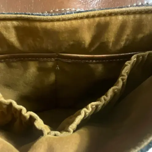 Patricia Nash English Garden Floral Map London Brown Leather Saddle Bag