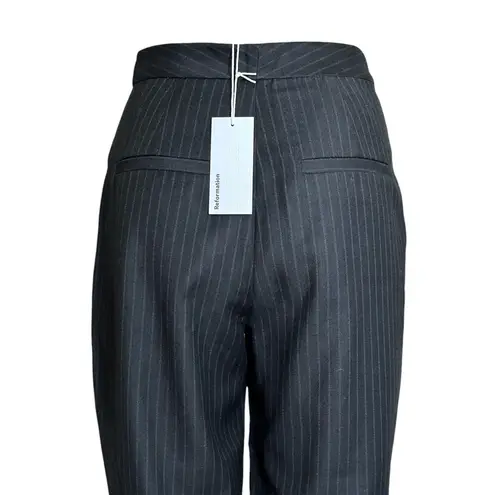 Reformation  Sugar Wool-Blend Pants, Grey Pinstripe, 0 (US)
