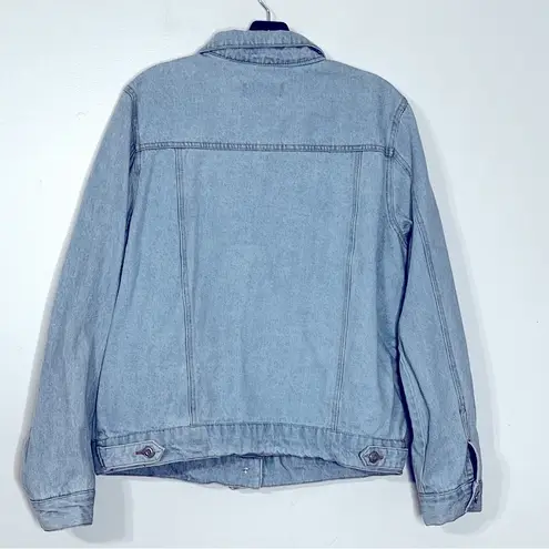 Peck & Peck Hummingbird Embroidered Blue Jean Floral Long Sleeve Denim Jacket