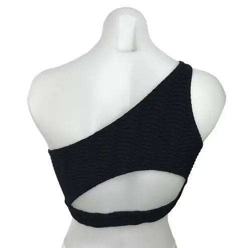 Booty By Brabants Women's Black Sleeveless Lounge One Shoulder Crop Top Size S