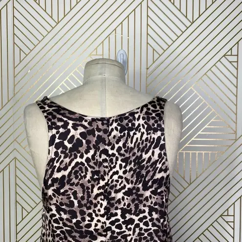 Nation Ltd Paloma Sexy Shift Mini Dress In Brown Leopard Print Size US Small