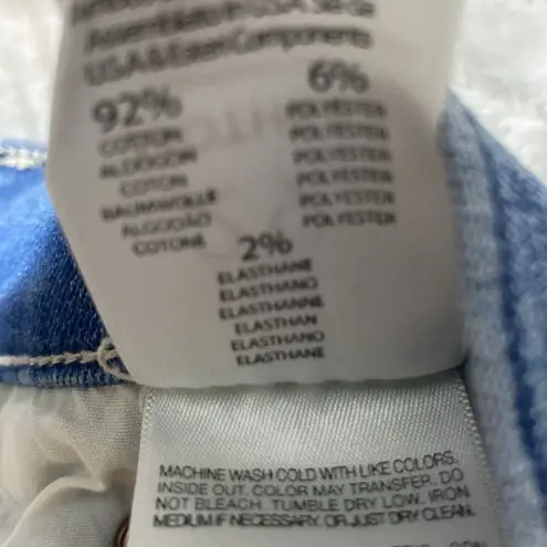 MOTHER THE PEG STEP FRAY SKIRT IN AFTER ALL THESE YEARS HI LOW RAW HEM SZ 29/LG Blue